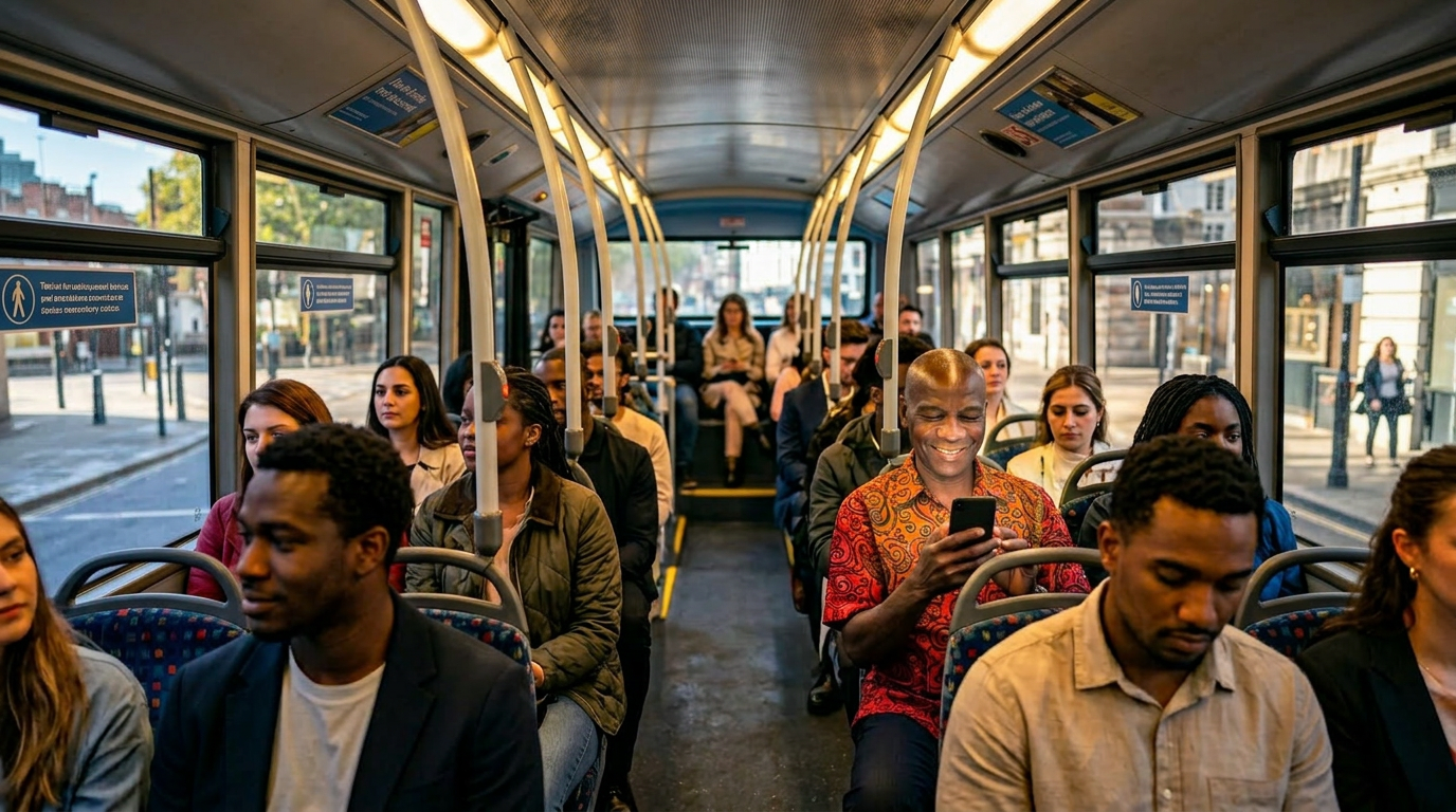People on a London bus